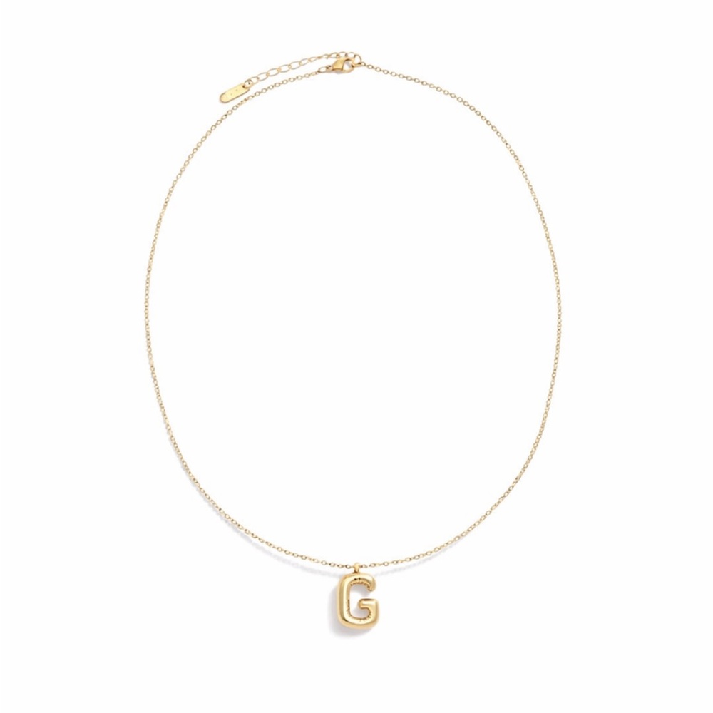 New! Gold Bubble Initial Necklace NWOT